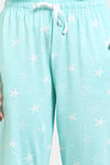 Zivame Joyful Jingles Knit Cotton Pyjama Set - Ice Green — thumbnail 6